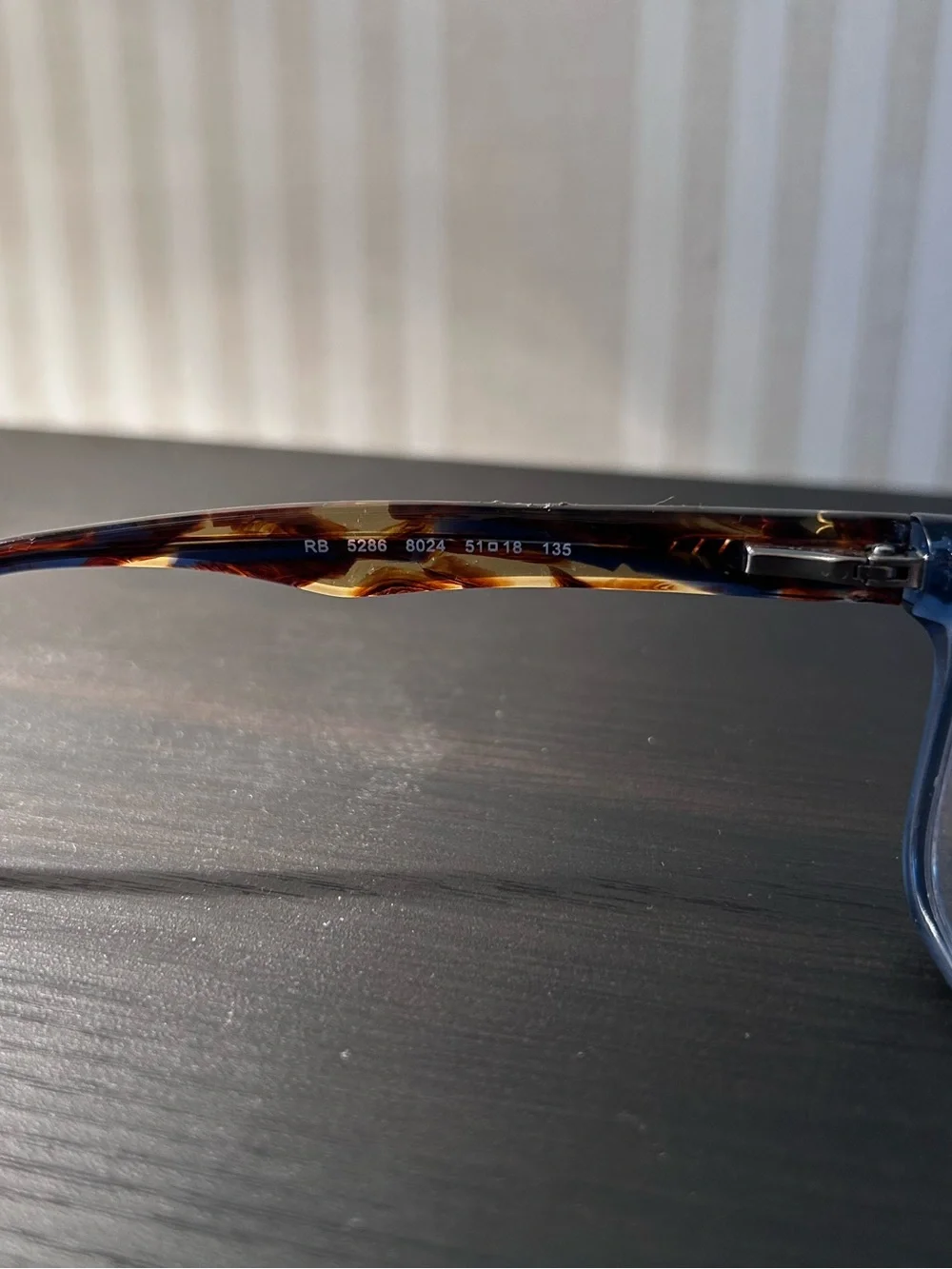 Ray-Ban Eyeglasses RB 5286 8024 Transparent Blue Square Frame 51[]18 135